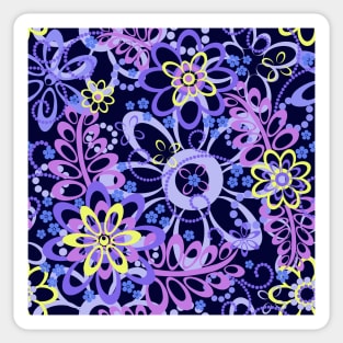 Summer night floral pattern Sticker